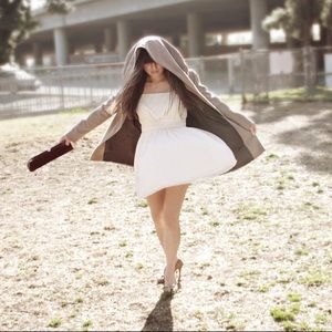 H&M cream chiffon dress — adorable meets elegant